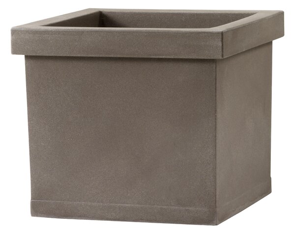 Vaso 40x40x35cm in Resina Tulli Quadro Liscio Classic 40 Cappuccino