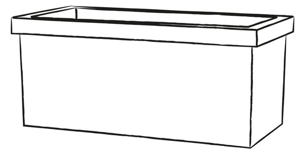 Vaso 100x46x41cm in Resina Tulli Cassetta Liscia Classic 100 Anticato