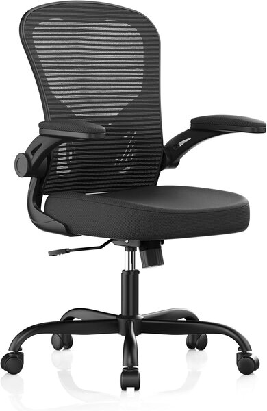 Sedia da ufficio ergonomica, con struttura a rete, regolabile in altezza, portata massima 150 kg, colore nero