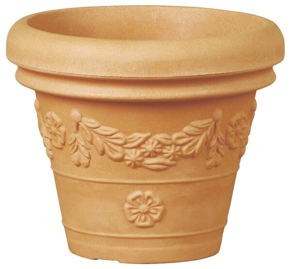 Vaso Ø30x25,1cm in Resina Tulli Festonato Classic 30 Anticato