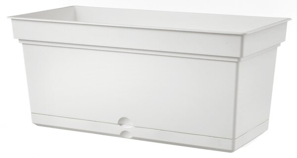Vaso 98x47x47 cm in Polipropilene con Riserva d'Acqua e Sottovaso Tulli Aqua Elements 98 Bianco