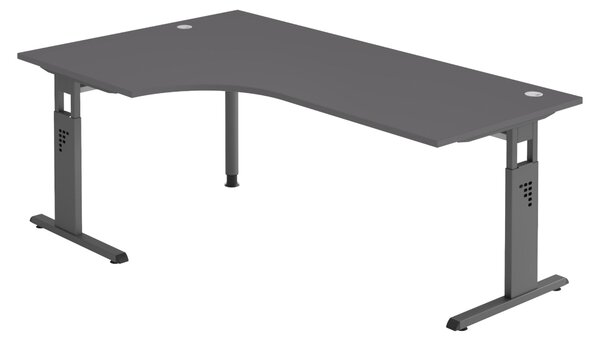 Bümö Scrivania Serie-O - Decorazione: grafite, struttura: grafite, dimensioni: scrivania angolare 200 x 120 cm