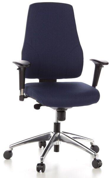 Sedia da ufficio, blu scuro, regolabile in altezza, con meccanismo top-lift