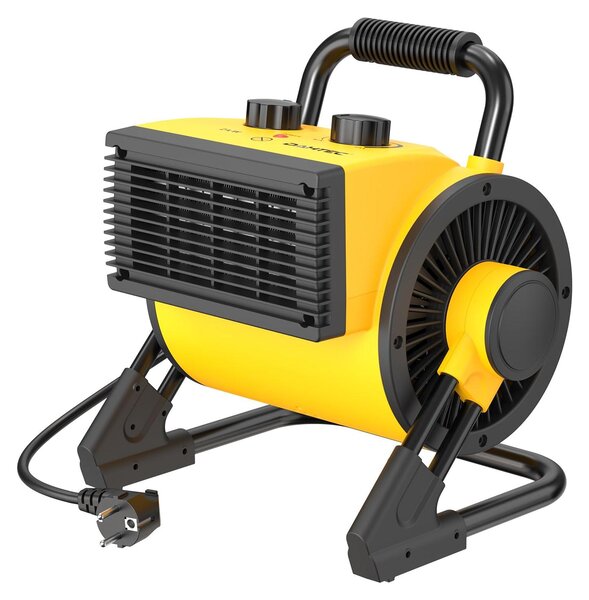 Stufa ventilata in Vetroceramica, 2000 W, con termostato, girevole a 90°