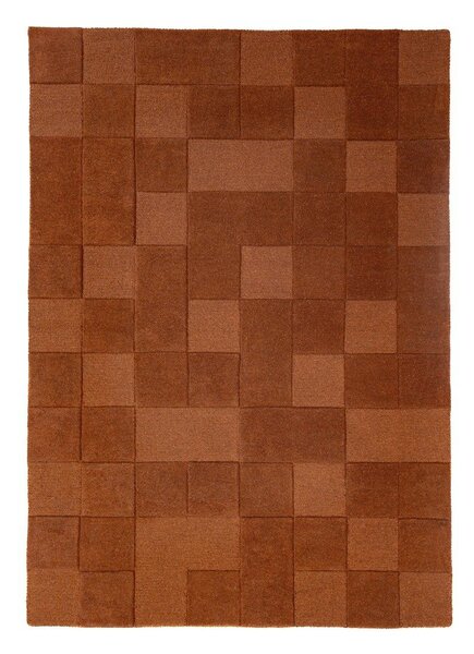 Tappeto color terracotta in lana tessuto a mano 200x290 cm Checkerboard – Flair Rugs