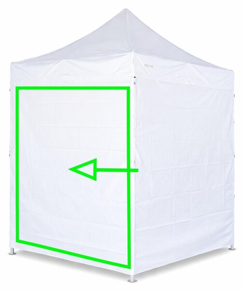 Parete laterale 2 m per gazebo pieghevoli ALU 2x2 m – PVC 450 g/m², impermeabile - Bianco