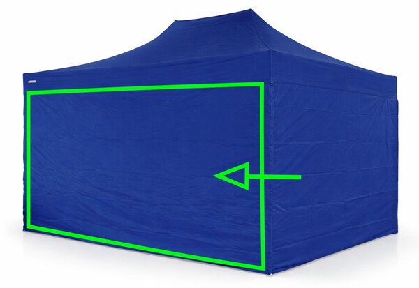 Parete laterale 4,5 m per gazebo pieghevoli ALU 3x4,5 m – PVC 450 g/m², impermeabile - Blu