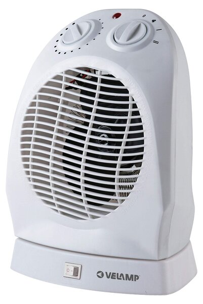 Ventilatore da pavimento con funzione riscaldante, 2000 W, bianco, oscillante