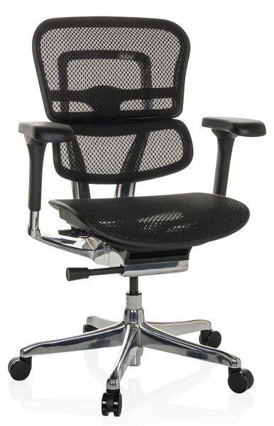 Sedia da ufficio ergonomica con supporto lombare, realizzata in rete, colore nero