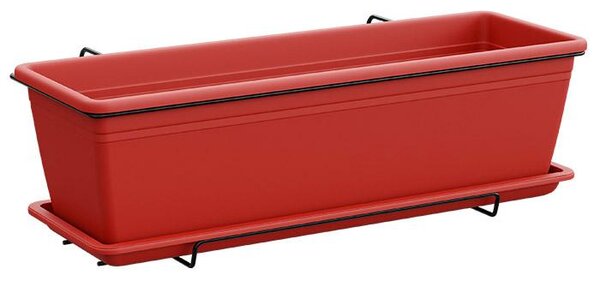 Vaso 50x17x14,5 cm in Polipropilene con Supporto Kit Cassetta Mare 50 Scarlet