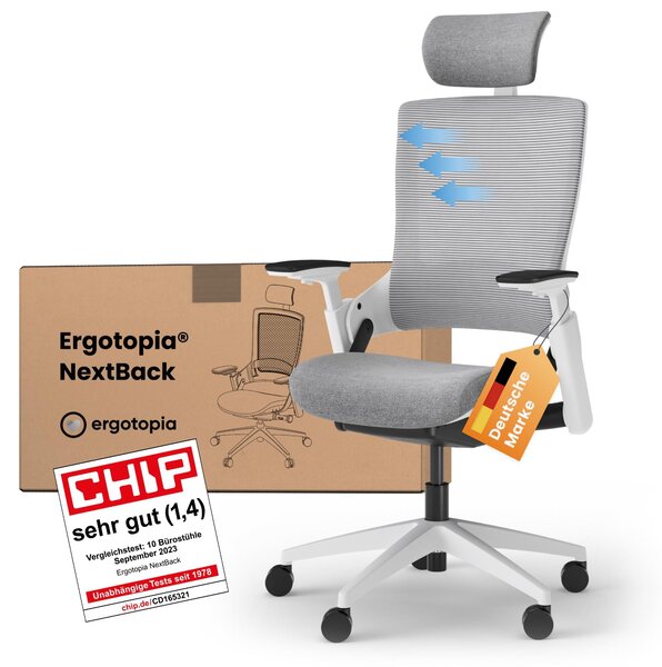 Sedia da ufficio ergonomica, con meccanismo sincronizzato, portata fino a 150 kg, regolabile in altezza