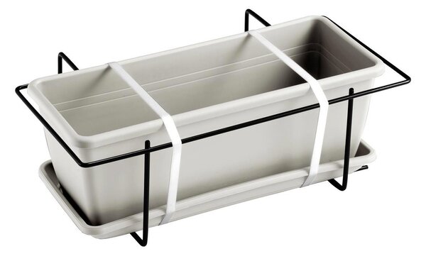 Vaso 60x17x14,5 cm in Polipropilene con Supporto Kit Cassetta Mare 60 Corda