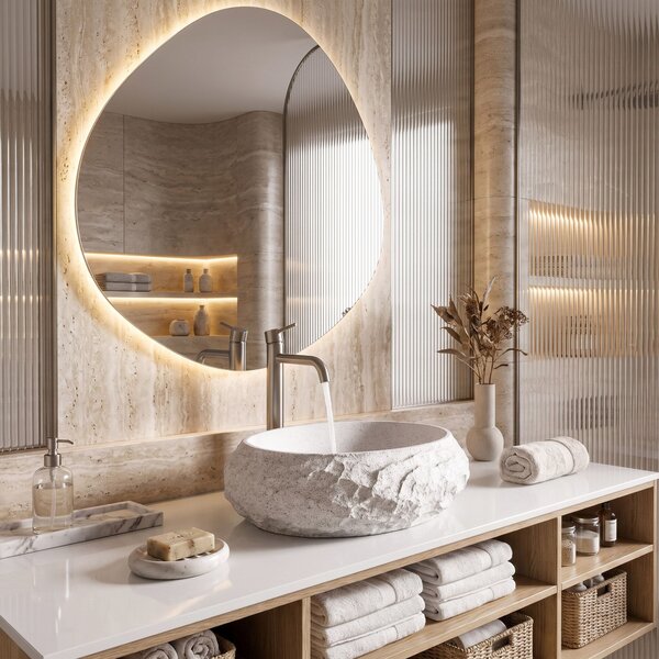 Lavabo da appoggio Rea Mika Cloudy