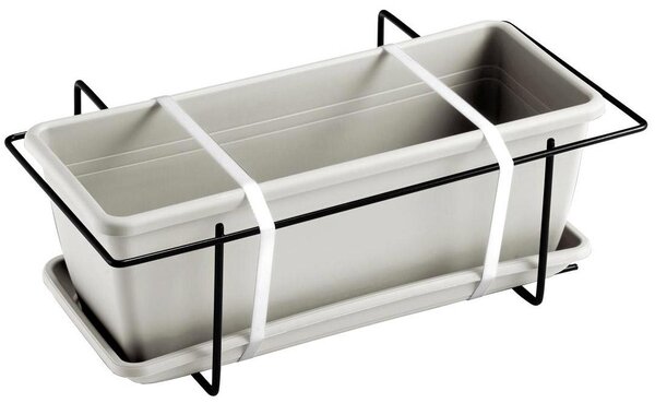Vaso 40x17x14,5 cm in Polipropilene con Supporto Kit Cassetta Mare 40 Corda