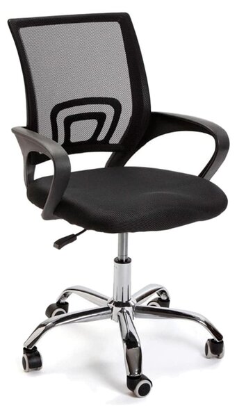 Sedia da ufficio ergonomica con schienale a rete, colore nero e blu