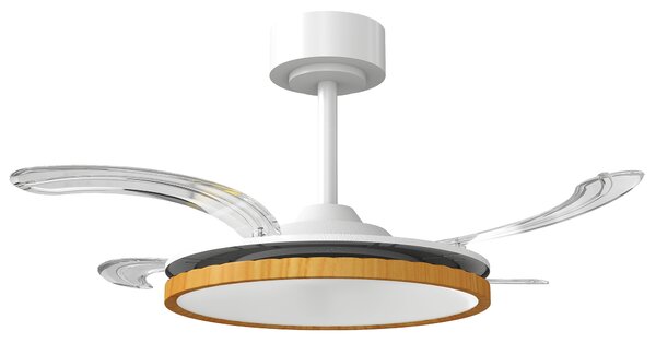 HOMCOM Ventilatore da soffitto con luce e telecomando, 95 cm ventilatore LED moderno con pale retraibili, naturale | Aosom Italy