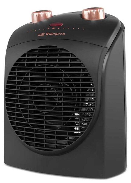 Stufa elettrica a ventola, 2200 W, 2 livelli di riscaldamento, termostato, colore nero