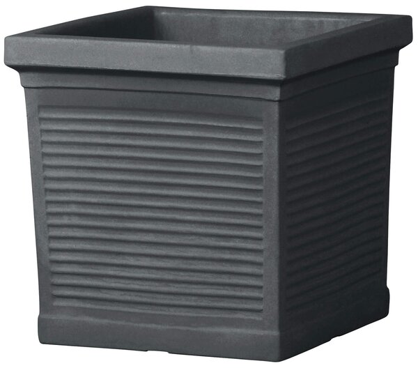Vaso 35x35x34,6 cm in Polietilene Quadro Millerighe 35 Antracite