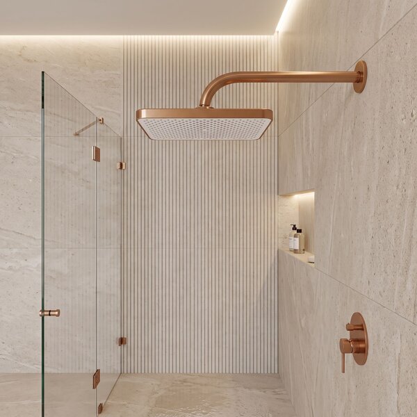 Soffione doccia rettangolare REA JS-032 Brushed Copper
