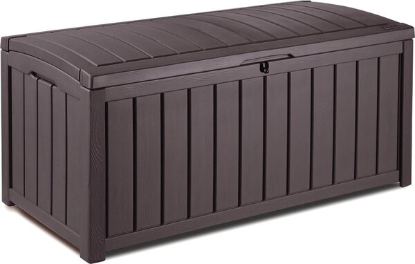 Baule Cassapanca da Esterno 128x61x65 cm in Resina Effetto Legno Keter Glenwood Marrone