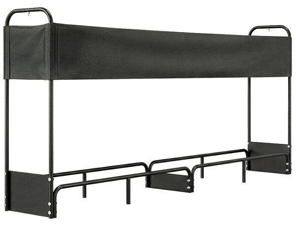 Outsunny Portalegna da esterno, riparo per legna con copertura impermeabile Oxford 600D carico 500 kg 260 x 38 x 118 cm nero | Aosom Italy