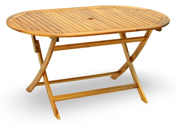 Tavolo da Giardino Pieghevole Ovale in Legno Acacia Taddei Lipe 150