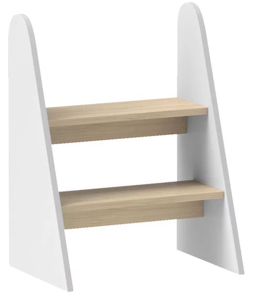 AIYAPLAY Sgabello per bambini sgabello 2 gradini per bambini 3-8 anni in legno carico max. 20 kg bianco | Aosom Italy