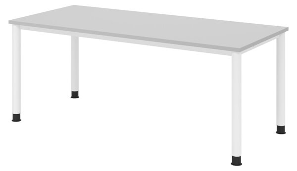 Scrivania bümö Serie H - Finitura: grigio, Dimensioni: 180 x 80 cm, Struttura: bianco