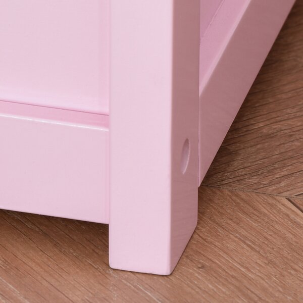 HOMCOM Baule per giocattoli bambino panca contenitore con coperchio ribaltabile e cerniere di sicurezza 60 x 30 x 50 cm rosa | Aosom Italy