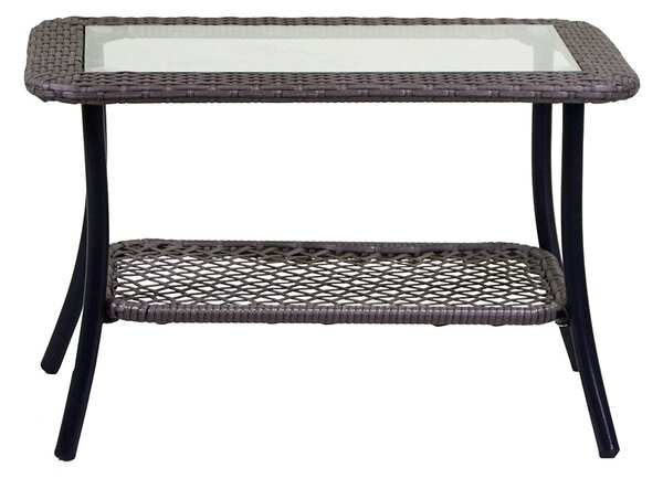 Tavolino da Giardino in Polyrattan Rettangolare 70x40x45cm Providence Grigio