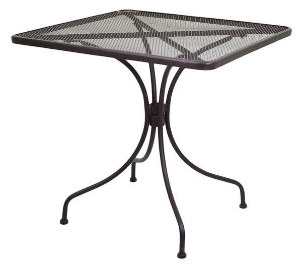Tavolo da Giardino in Ferro Quadrato 80x80x71cm Ronna Noce