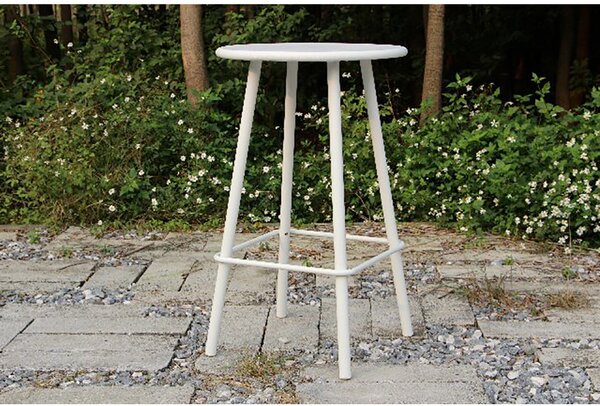 Tavolino Bar da Giardino in Alluminio Tondo Ø66x105cm Las Vegas Bianco