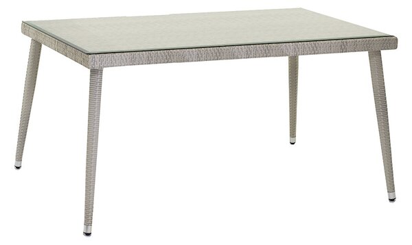 Tavolo da Giardino in Polyrattan Rettangolare 160x90x77cm Adila Melange Grigio