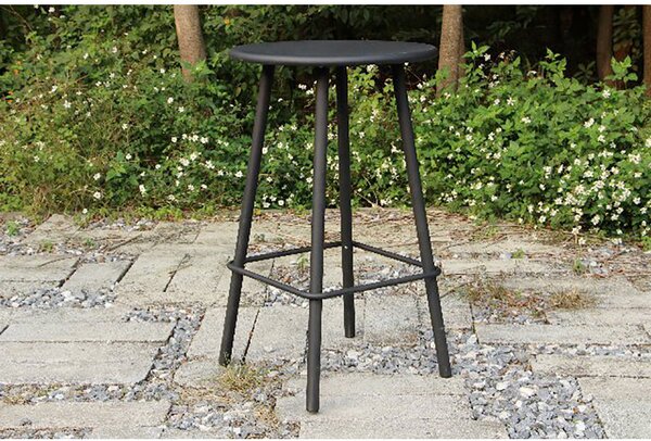 Tavolino Bar da Giardino in Alluminio Tondo Ø66x105cm Las Vegas Antracite