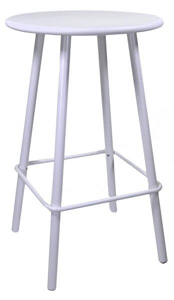 Tavolino Bar da Giardino in Alluminio Tondo Ø66x105cm Las Vegas Bianco