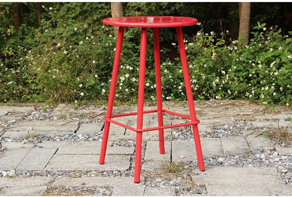 Tavolino Bar da Giardino in Alluminio Tondo Ø66x105cm Las Vegas Rosso