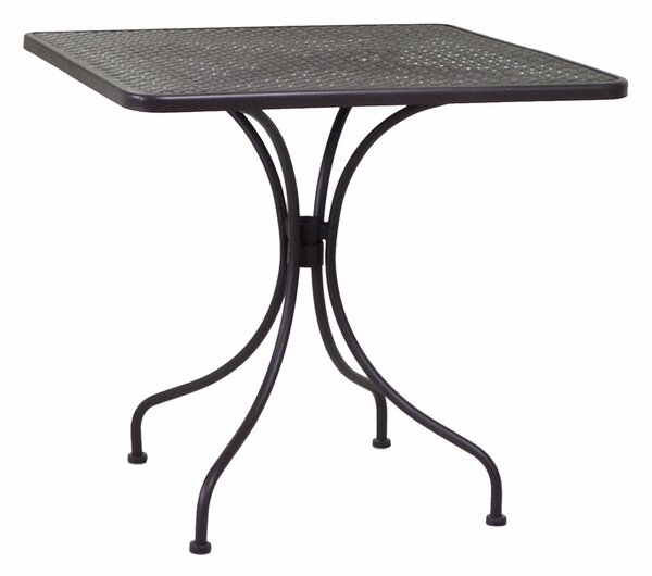 Tavolo da Giardino in Ferro Quadrato 70x70x71cm Ivrea Noce