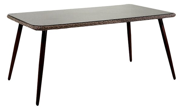 Tavolo da Giardino in Polyrattan Rettangolare 160x90x75cm Tirreno Naturale