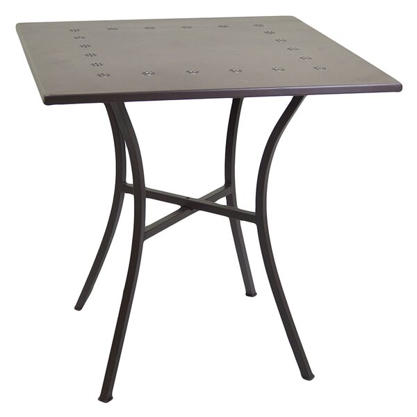 Tavolino da Giardino in Ferro Quadrato 70x70x71cm Old Noce