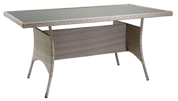 Tavolo da Giardino in Polyrattan Rettangolare 160x90x75cm Providence Crema