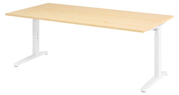 Scrivania bümö Serie XB - Decorazione: acero, dimensioni: 200 x 100 cm, struttura: bianco