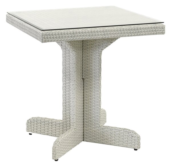 Tavolino da Giardino in Polyrattan Quadrato 70x70x75cm Adila Bianco Ghiaccio