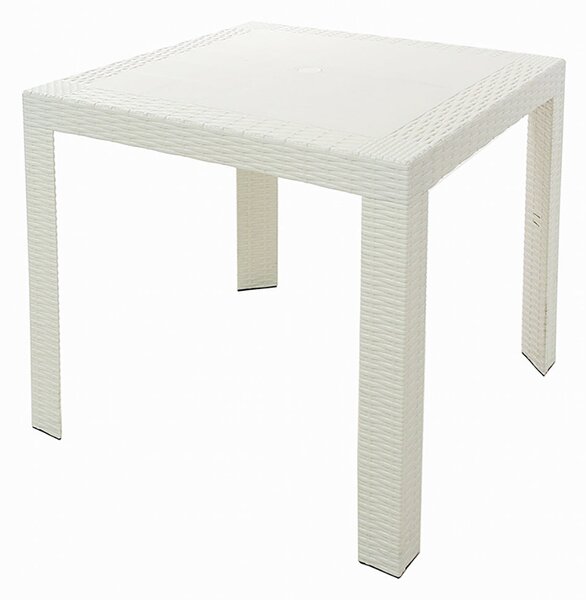 Tavolo da Giardino in Plastica Quadrato 80x80x72cm Saturno Bianco