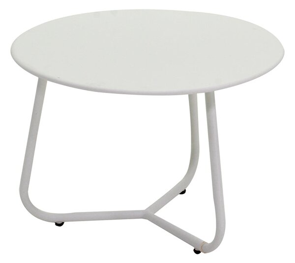Tavolino da Giardino in Metallo Tondo Ø55x38cm Daytona Bianco