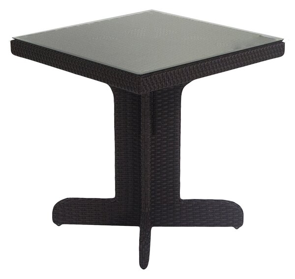 Tavolino da Giardino in Polyrattan Quadrato 70x70x75cm Adila Noce