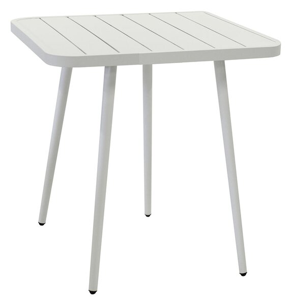 Tavolo da Giardino in Alluminio Quadrato 80x80x76cm Las Vegas Bianco