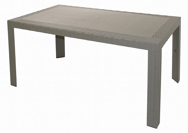 Tavolo da Giardino in Plastica Rettangolare 140x80x72cm Urano Tortora