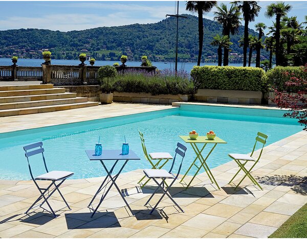 Set da Giardino in Ferro 60X60cm Vorghini Bistrò Quadrato Verde