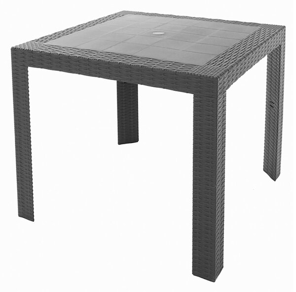 Tavolo da Giardino in Plastica Quadrato 80x80x72cm Saturno Antracite