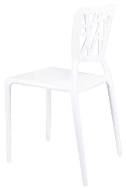 Set 4 Sedie da Giardino in Polipropilene Vandi Bianche